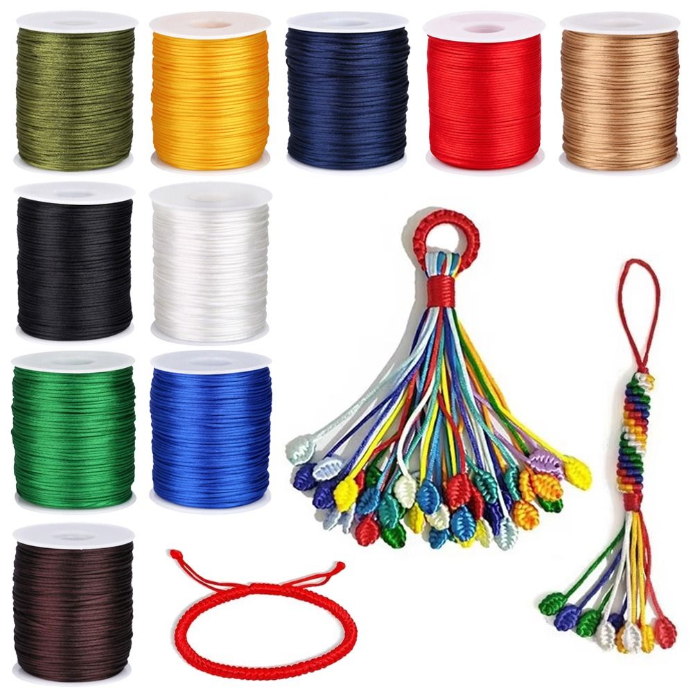 Ribbon Wired Satin - Neue 1,5mm Satin-Kordel 100M Einfarbige Geflochtene