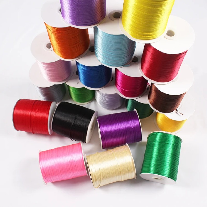 Ribbon Wired Satin - (10 Meter/Rolle) 1/8'(3mm) Einseitiges Schwarzes Satinband