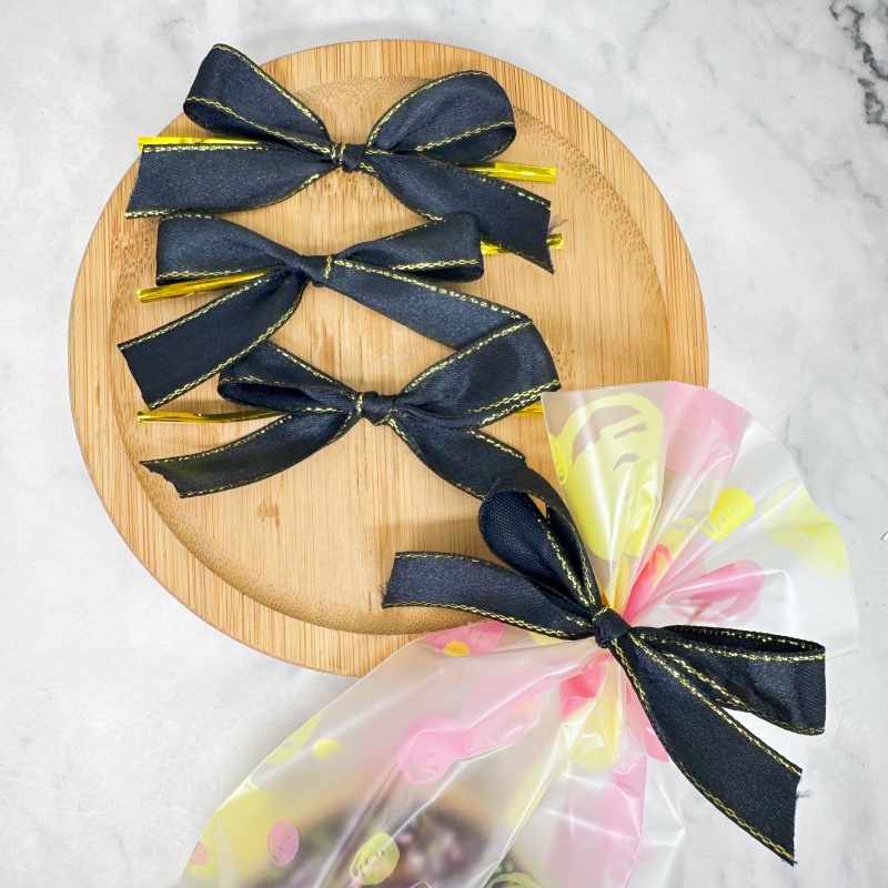 20 Stück schwarze Satinband-Sc – Ribbon Wired Satin Bewertung und Preis